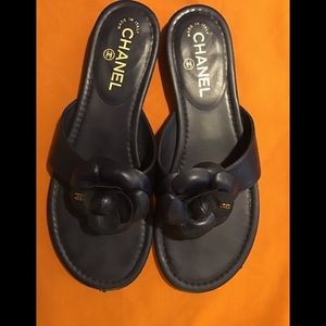 Authentic Chanel Camellia Flower Sandals